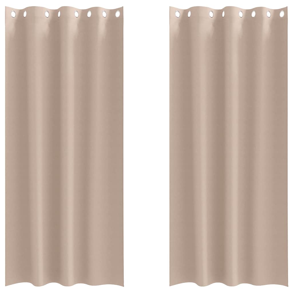 Vidaxl zwart-out gordijnen met ringen 2 pcs taupe 225 x 140 cm