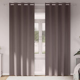 Vidaxl zwart-out gordijnen met ringen 2 pcs donkerbruin 245 x 140 cm