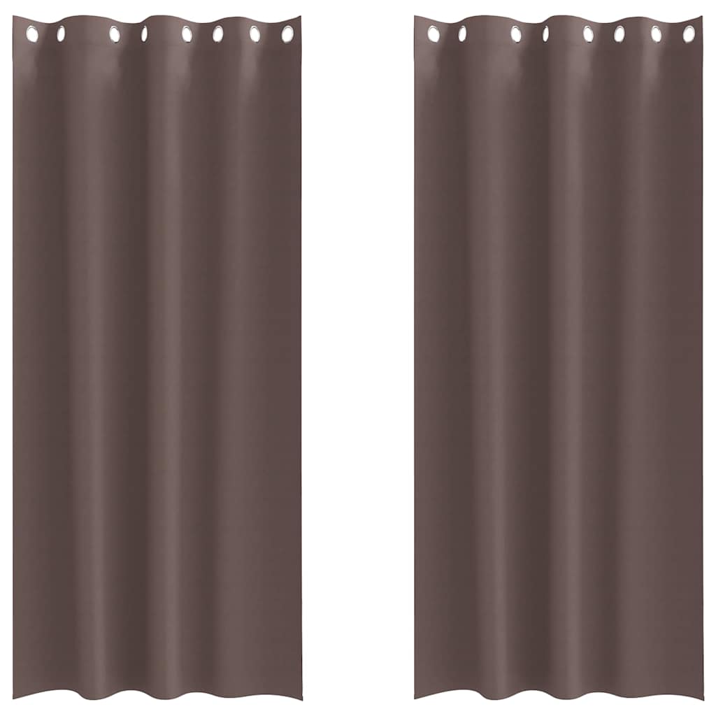 Vidaxl zwart-out gordijnen met ringen 2 pcs donkerbruin 245 x 140 cm