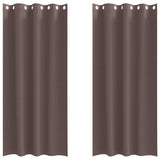 Vidaxl zwart-out gordijnen met ringen 2 pcs donkerbruin 245 x 140 cm