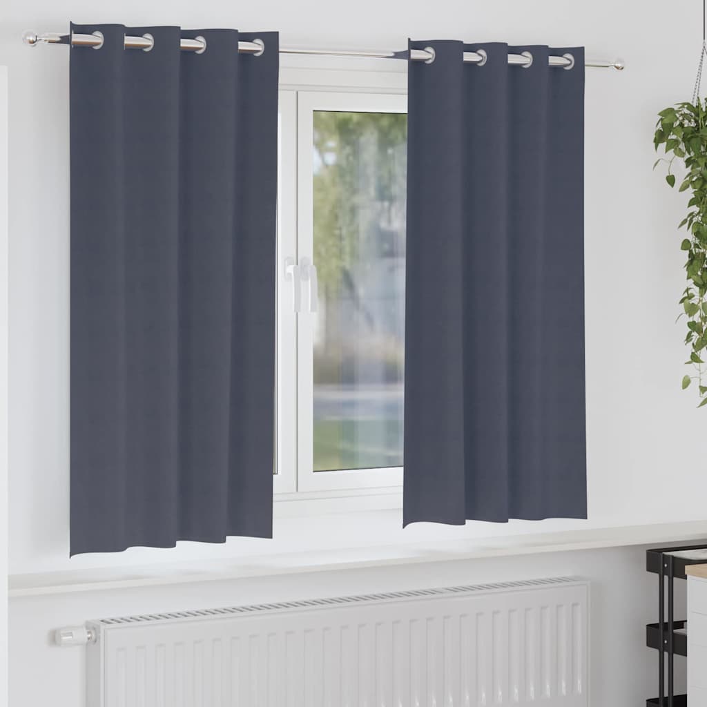 Vidaxl zwart-out gordijnen met ringen 2 pcs antraciet 175 x 140 cm