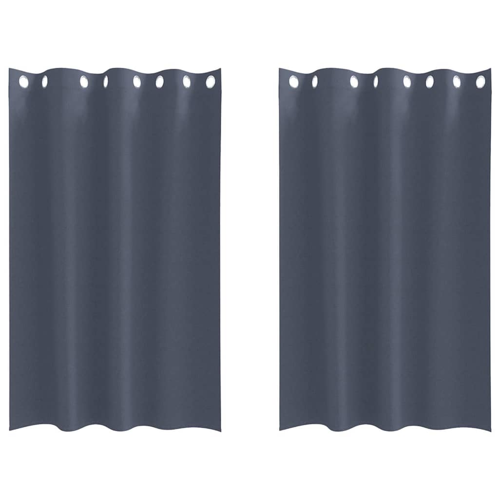 Vidaxl zwart-out gordijnen met ringen 2 pcs antraciet 175 x 140 cm