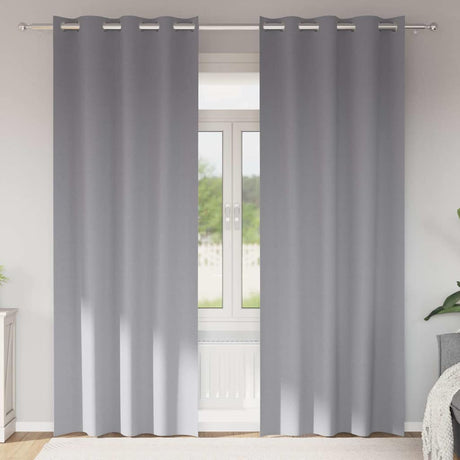 Vidaxl zwart-out gordijnen met ringen 2 pcs lichtgrijs 245 x 140 cm
