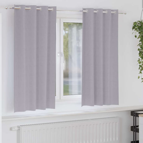 Vidaxl zwart-out gordijnen met ringen 2 pcs metaalgrijs 175 x 140 cm