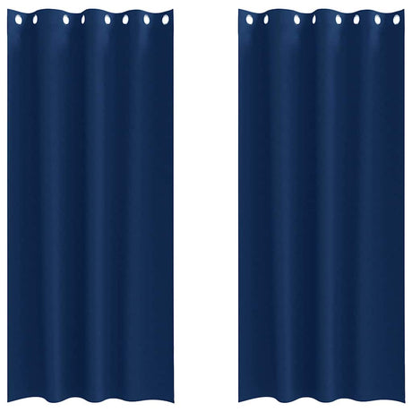 Vidaxl zwart-out gordijnen met ringen 2 pcs donkerblauw 260 x 140 cm