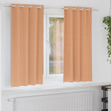 Vidaxl zwart-out gordijnen met ringen 2 pcs licht bruin 175 x 140 cm