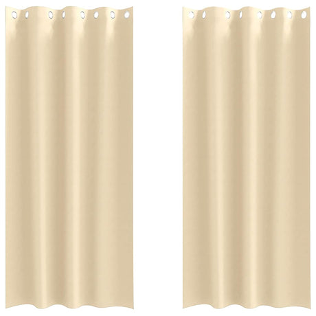 Vidaxl zwart-out gordijnen met ringen 2 pcs crème 260 x 140 cm