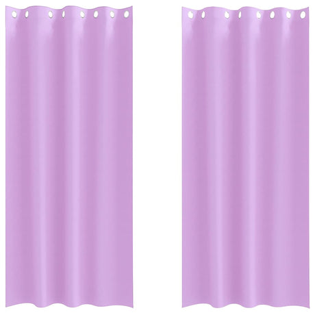 Vidaxl zwart-out gordijnen met ringen 2 pcs paars 260 x 140 cm