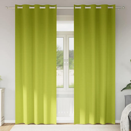 Vidaxl zwart-out gordijnen met ringen 2 pcs groen 245 x 140 cm