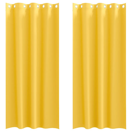Vidaxl zwart-out gordijnen met ringen 2 pcs mosterdgeel 245 x 140 cm