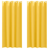 Vidaxl zwart-out gordijnen met ringen 2 pcs mosterdgeel 260 x 140 cm