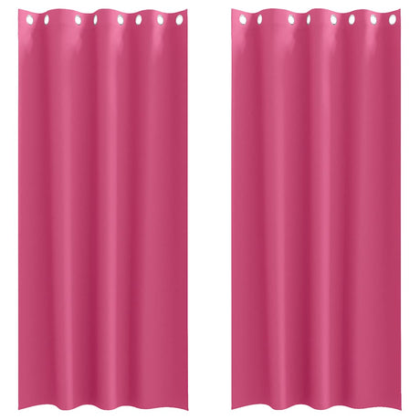 Vidaxl zwart-out gordijnen met ringen 2 pcs felroze 245 x 140 cm