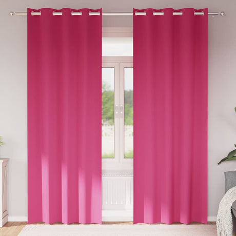 Vidaxl zwart-out gordijnen met ringen 2 pcs felroze 260 x 140 cm