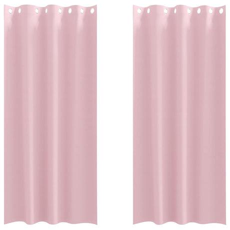 Vidaxl zwart-out gordijnen met ringen 2 pcs babyroze 260 x 140 cm