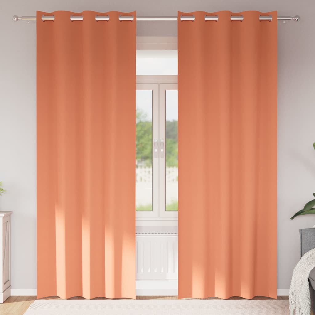 Vidaxl zwart-out gordijnen met ringen 2 pcs terracotta 245 x 140 cm