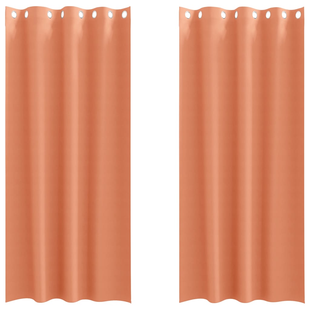Vidaxl zwart-out gordijnen met ringen 2 pcs terracotta 245 x 140 cm