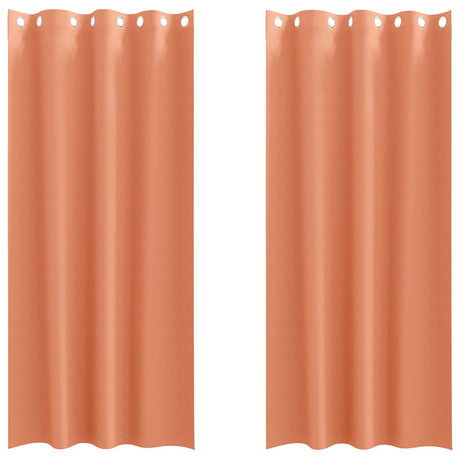 Vidaxl zwart-out gordijnen met ringen 2 pcs terracotta 245 x 140 cm