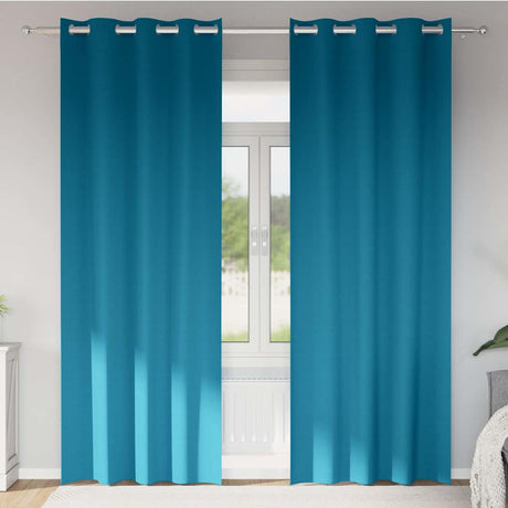 Vidaxl zwart-out gordijnen met ringen 2 pcs turquoise 260 x 140 cm