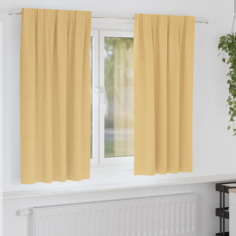 Vidaxl zwart-out gordijnen met ringen 2 pcs beige 175 x 140 cm