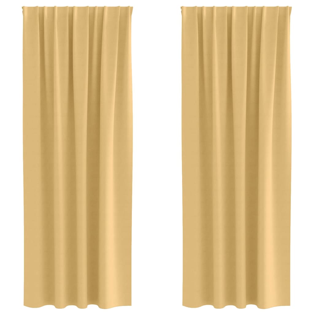 Vidaxl zwart-out gordijnen met ringen 2 pcs beige 245 x 140 cm