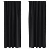 Vidaxl zwart-out gordijnen met ringen 2 pcs zwart 260 x 140 cm