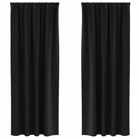 Vidaxl zwart-out gordijnen met ringen 2 pcs zwart 260 x 140 cm