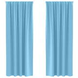 Vidaxl zwart-out gordijnen met ringen 2 pcs lichtblauw 245 x 140 cm