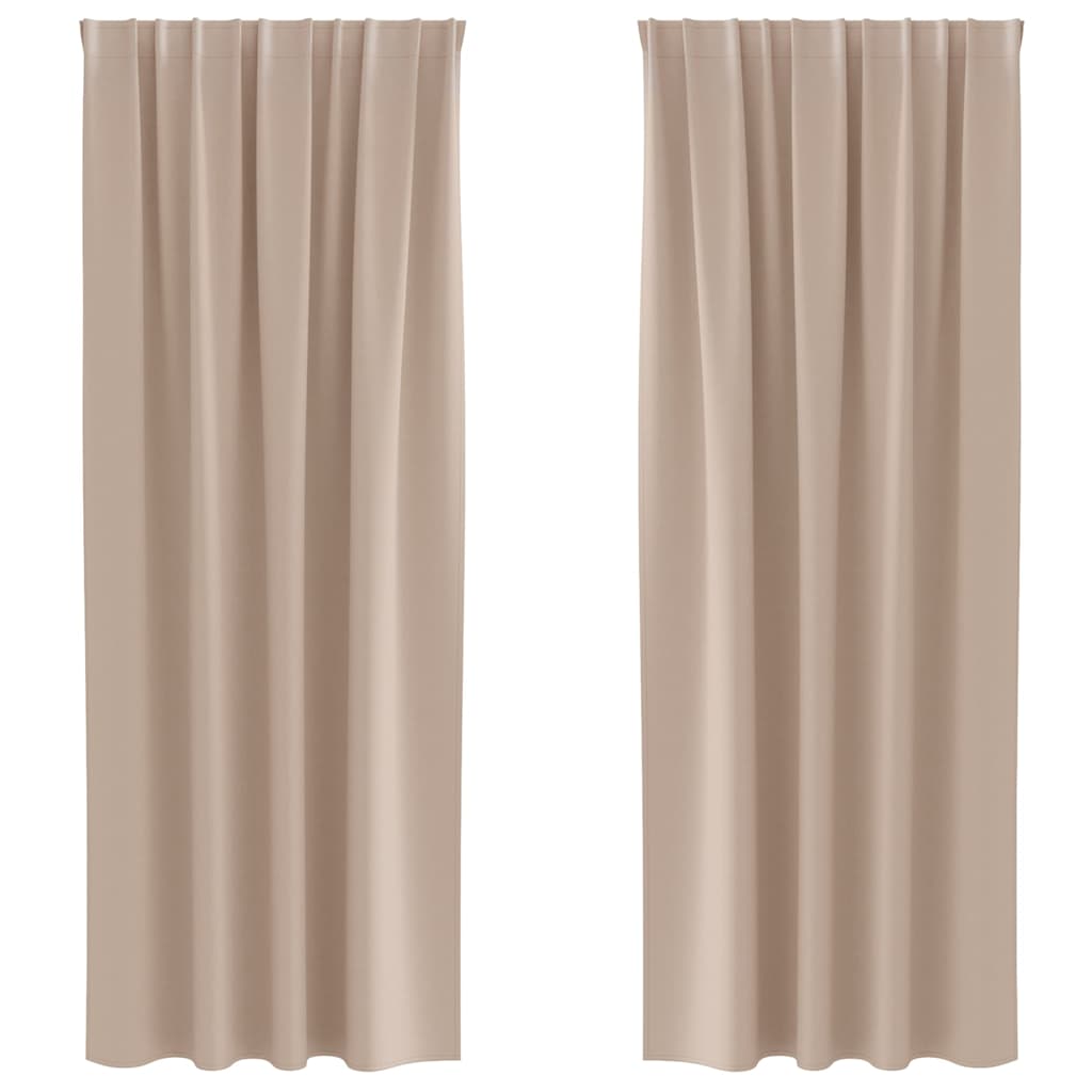 Vidaxl zwart-out gordijnen met ringen 2 pcs taupe 225 x 140 cm