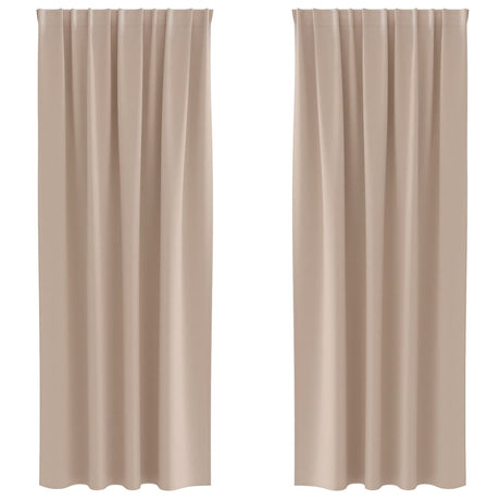 Vidaxl zwart-out gordijnen met ringen 2 pcs taupe 225 x 140 cm