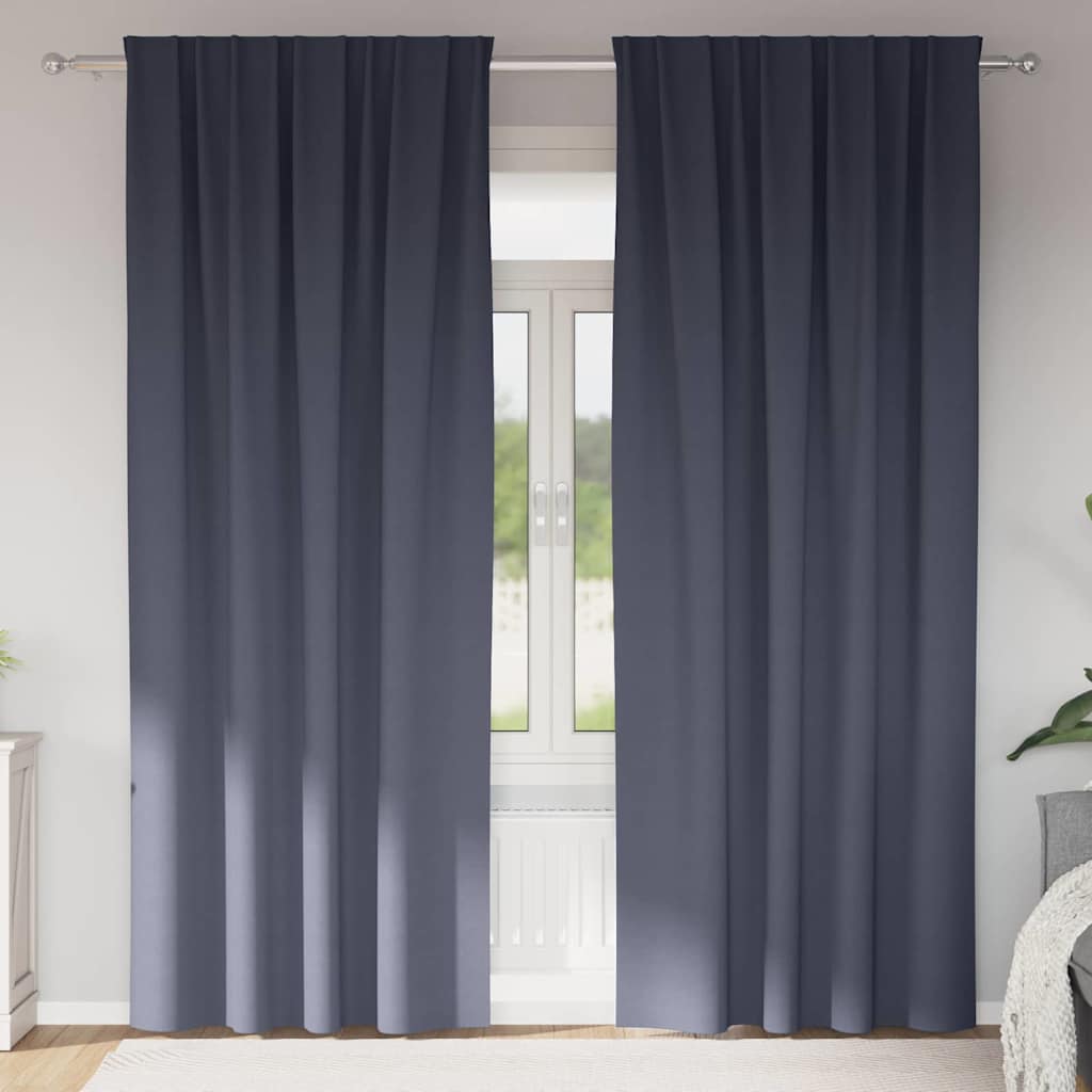 Vidaxl zwart-out gordijnen met ringen 2 pcs antraciet 225 x 140 cm