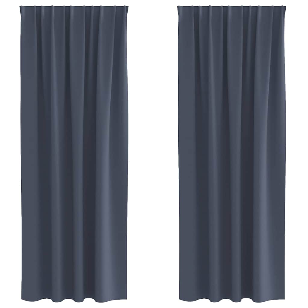 Vidaxl zwart-out gordijnen met ringen 2 pcs antraciet 225 x 140 cm
