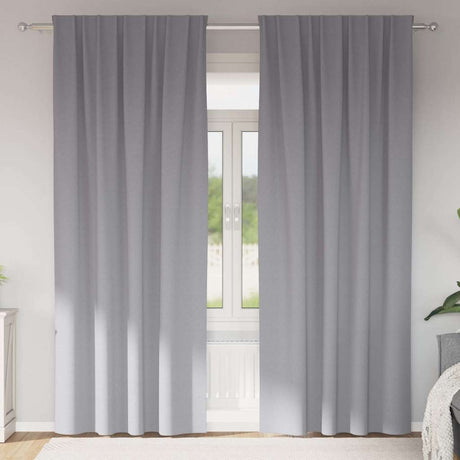 Vidaxl zwart-out gordijnen met ringen 2 pcs lichtgrijs 245 x 140 cm