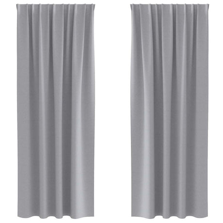Vidaxl zwart-out gordijnen met ringen 2 pcs lichtgrijs 245 x 140 cm