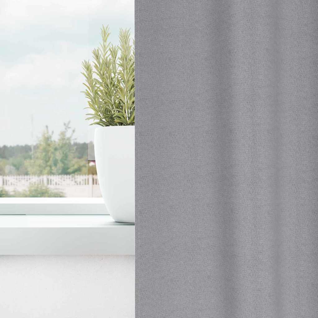 Vidaxl zwart-out gordijnen met ringen 2 pcs lichtgrijs 260 x 140 cm