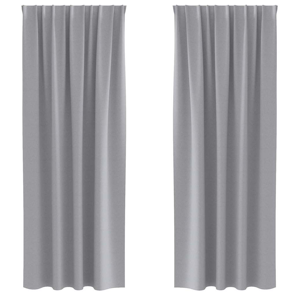 Vidaxl zwart-out gordijnen met ringen 2 pcs lichtgrijs 260 x 140 cm