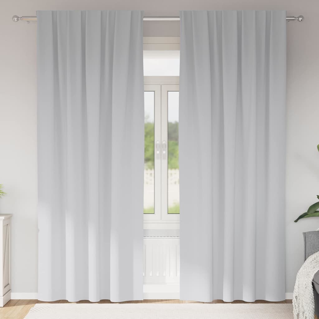 Vidaxl zwart-out gordijnen met ringen 2 pcs bleekgrijs 260 x 140 cm