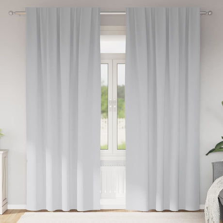 Vidaxl zwart-out gordijnen met ringen 2 pcs bleekgrijs 260 x 140 cm