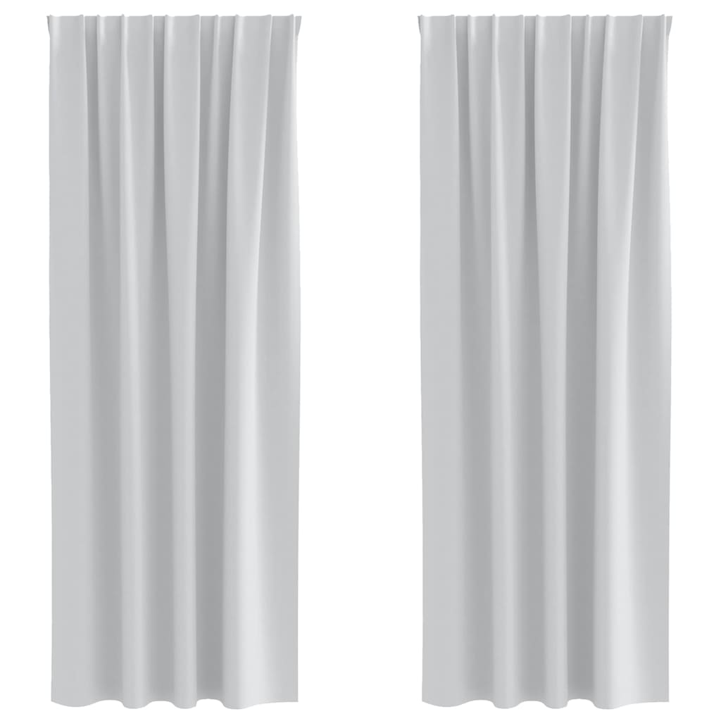 Vidaxl zwart-out gordijnen met ringen 2 pcs bleekgrijs 260 x 140 cm