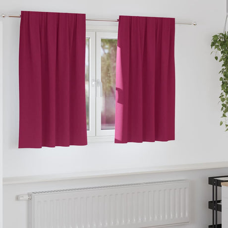 Vidaxl zwart-out gordijnen met ringen 2 st wijnrood 140 x 140 cm