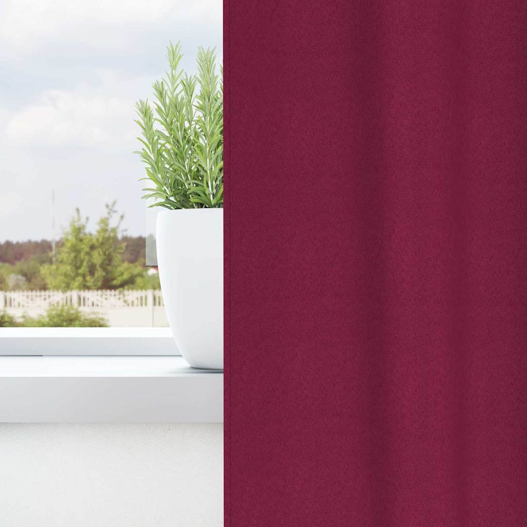 Vidaxl zwart-out gordijnen met ringen 2 pcs wijnrood 245 x 140 cm