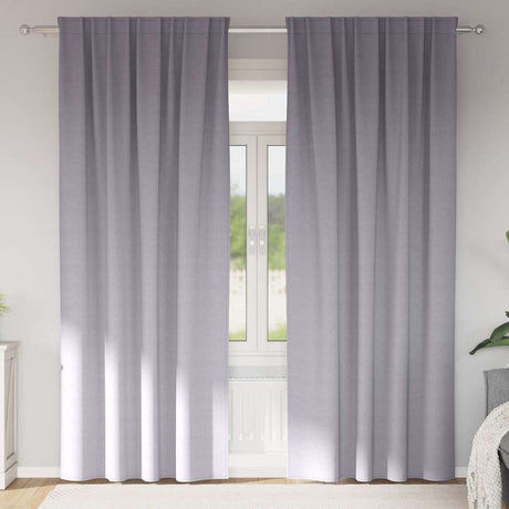 Vidaxl zwart-out gordijnen met ringen 2 pcs metaalgrijs 245 x 140 cm