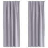 Vidaxl zwart-out gordijnen met ringen 2 pcs metaalgrijs 245 x 140 cm