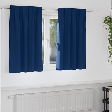 Vidaxl zwart-out gordijnen met ringen 2 st donkerblauw 140 x 140 cm