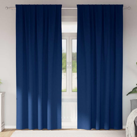 Vidaxl zwart-out gordijnen met ringen 2 pcs donkerblauw 225 x 140 cm