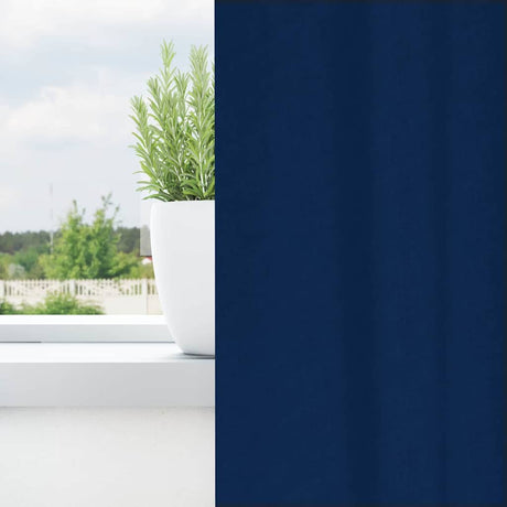 Vidaxl zwart-out gordijnen met ringen 2 st donkerblauw 260 x 140 cm
