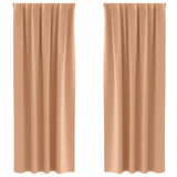 Vidaxl zwart-out gordijnen met ringen 2 pcs licht bruin 260 x 140 cm