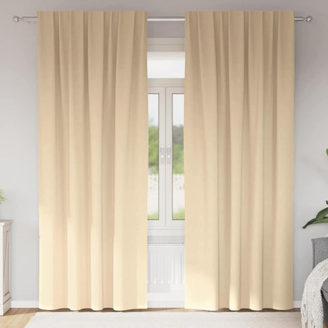 Vidaxl zwart-out gordijnen met ringen 2 pcs crème 245 x 140 cm