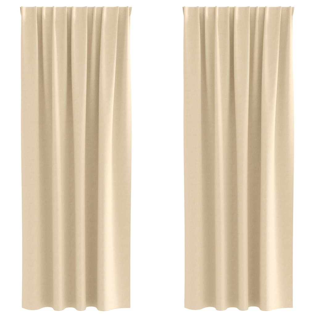 Vidaxl zwart-out gordijnen met ringen 2 pcs crème 245 x 140 cm