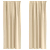 Vidaxl zwart-out gordijnen met ringen 2 pcs crème 245 x 140 cm