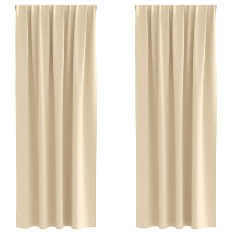 Vidaxl zwart-out gordijnen met ringen 2 pcs crème 245 x 140 cm